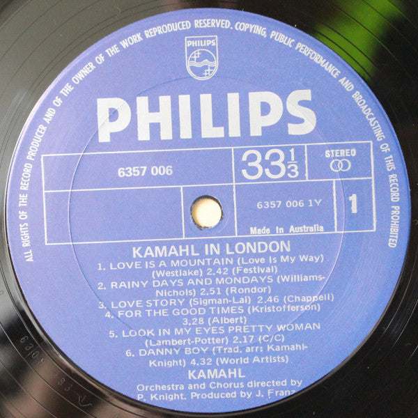 Kamahl : Kamahl In London  (LP, Album, RP, Mat)