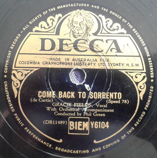 Gracie Fields : Now Is The Hour / Come Back To Sorrento (Shellac, 10")