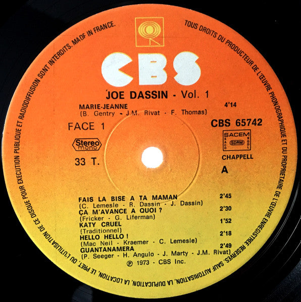 Joe Dassin : Vol. 1 & Vol.2 (2xLP, Comp)