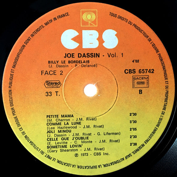 Joe Dassin : Vol. 1 & Vol.2 (2xLP, Comp)