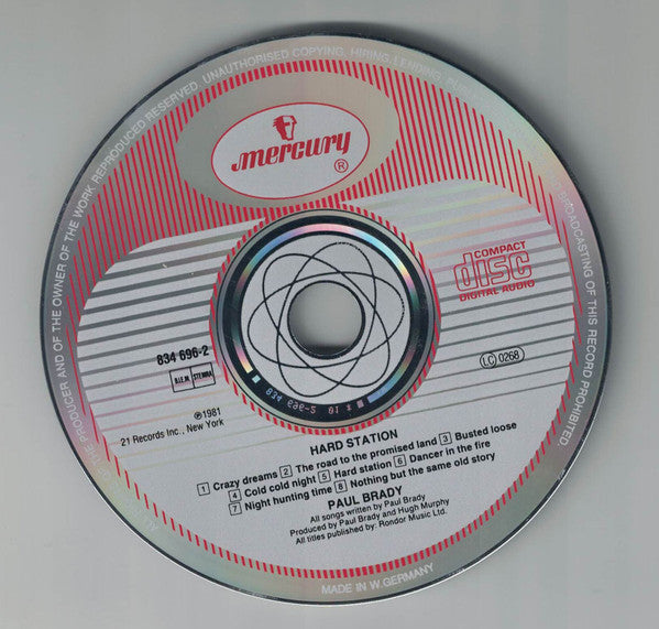 Paul Brady : Hard Station (CD, Album)