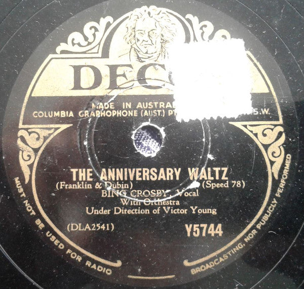 Bing Crosby : Darling, Je Vous Aime Beaucoup / The Anniversary Waltz (Shellac, 10")