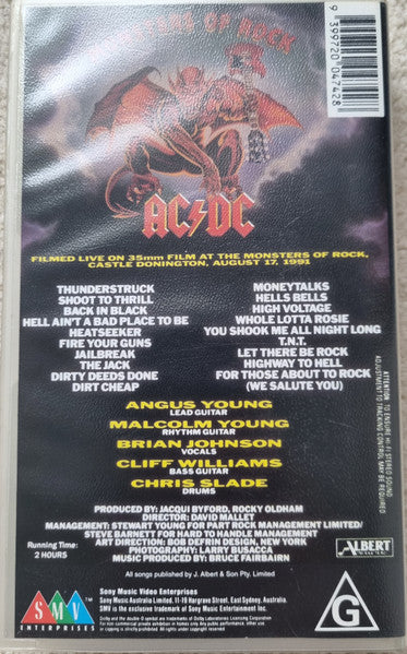 AC/DC : Live At Donington (VHS, PAL)