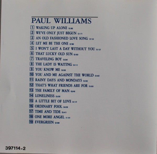 Paul Williams (2) : Paul Williams (CD, Comp)