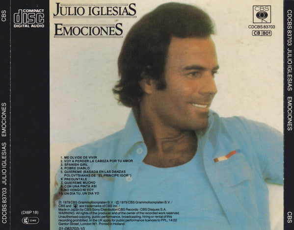 Julio Iglesias : Emociones (CD, Album, RE, Pre)