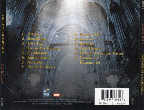 Dom Minier, La Schola De Saint-Benoît-du-Lac : Vox Spiritus - Chants Grégoriens Contemporains (CD, Album)