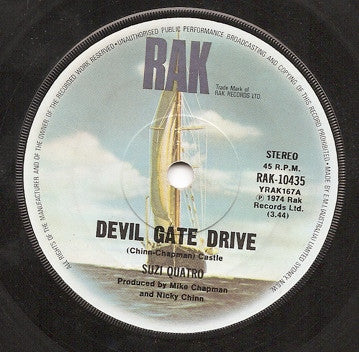 Suzi Quatro : Devil Gate Drive (7", Single)