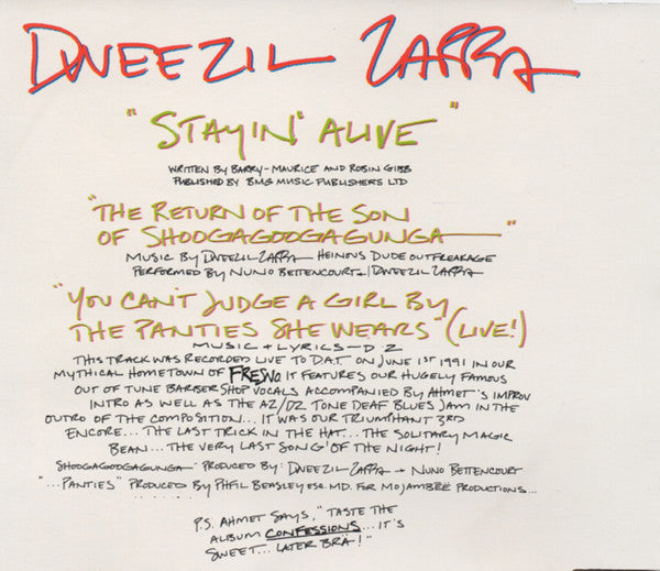 Dweezil Zappa : Stayin' Alive (CD, Single)