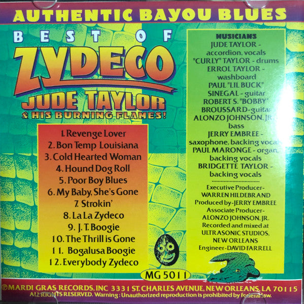 Jude Taylor & His Burning Flames : Best Of Zydeco (CD, Album)