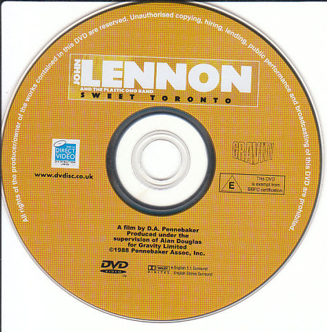 John Lennon And The Plastic Ono Band : Sweet Toronto (DVD-V, PAL)