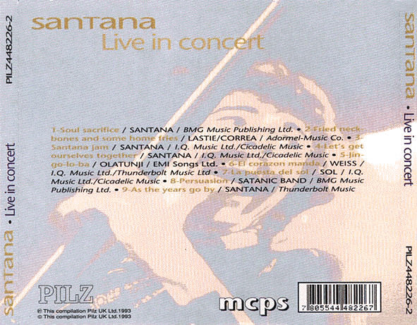 Santana : Live In Concert (CD, Comp)