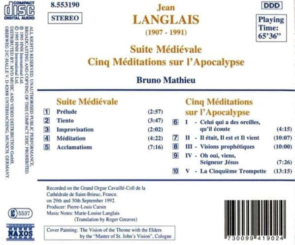 Jean Langlais - Bruno Mathieu : Suite Médiévale • Cinq Méditations Sur L'Apocalypse (CD, Album)