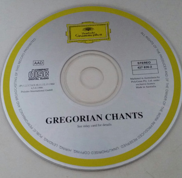 Various : Gregorian Chants (CD, Comp)