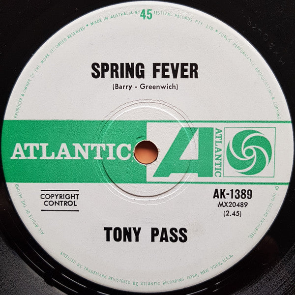 Tony Pass : Spring Fever (7", Single)