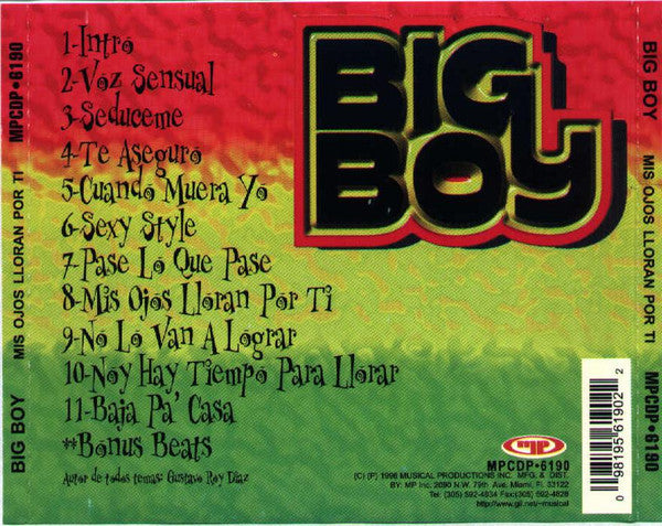 Big Boy (12) : Mis Ojos Lloran Por Ti (CD, Album)