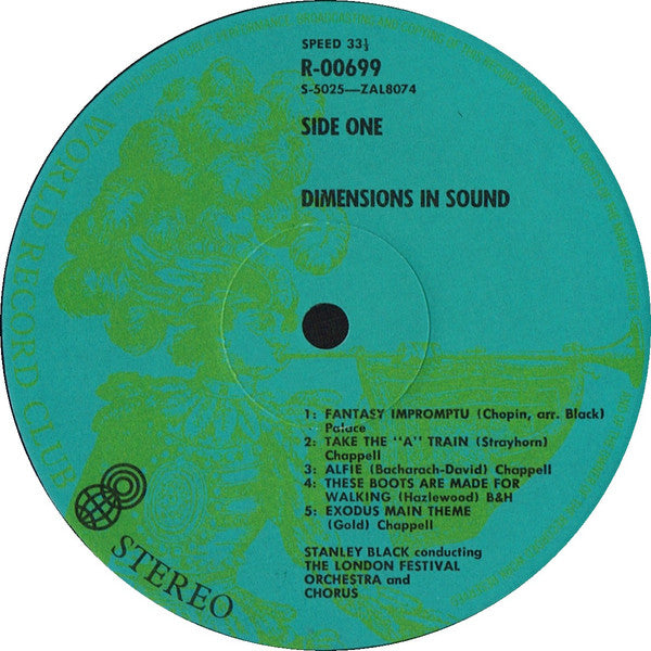 Stanley Black Conducting The London Festival Chorus And London Festival Orchestra : Dimensions In Sound (LP, Album, Club, RE)