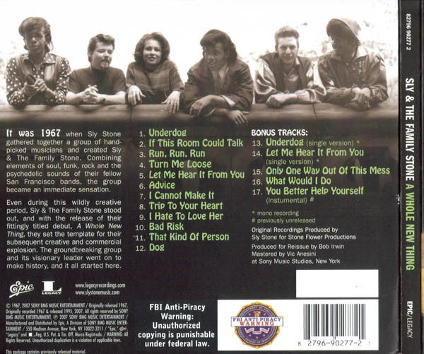 Sly & The Family Stone : A Whole New Thing (CD, Album, Ltd, Num, RM, Dig)