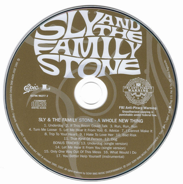 Sly & The Family Stone : A Whole New Thing (CD, Album, Ltd, Num, RM, Dig)