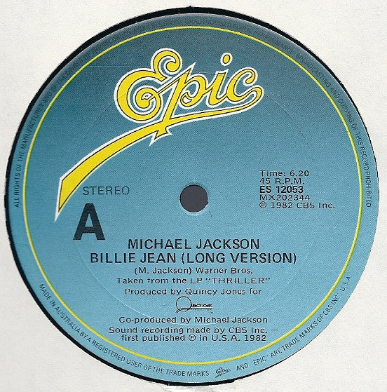 Michael Jackson : Billie Jean (12")