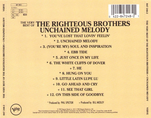 The Righteous Brothers : The Very Best Of The Righteous Brothers - Unchained Melody (CD, Comp)