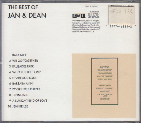 Jan & Dean : The Best Of Jan & Dean (CD, Comp)