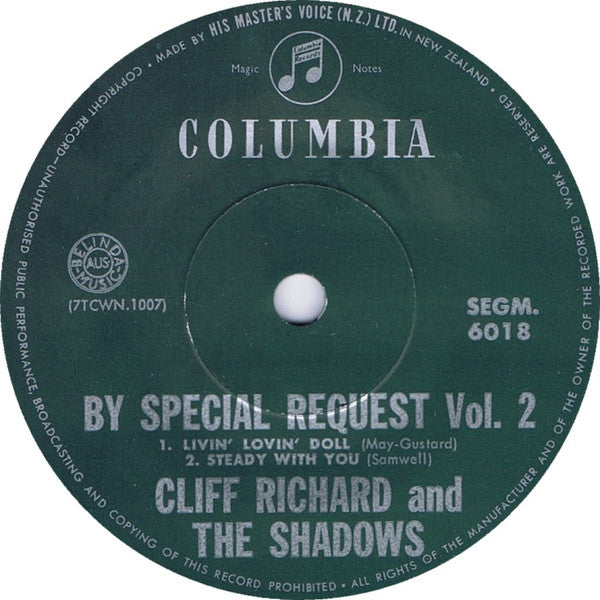 Cliff Richard & The Shadows : By Special Request Volume 2 (7", EP, Comp, Mono)