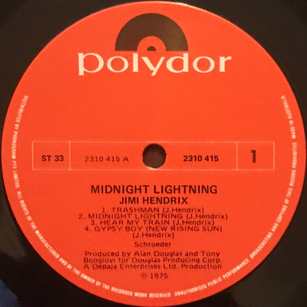 Jimi Hendrix : Midnight Lightning (LP, Album, RP)