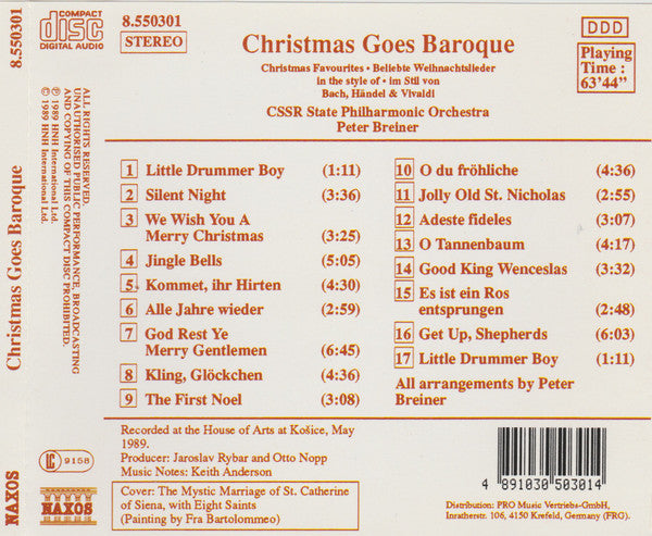 CSSR State Philharmonic Orchestra*, Peter Breiner : Christmas Goes Baroque (CD)