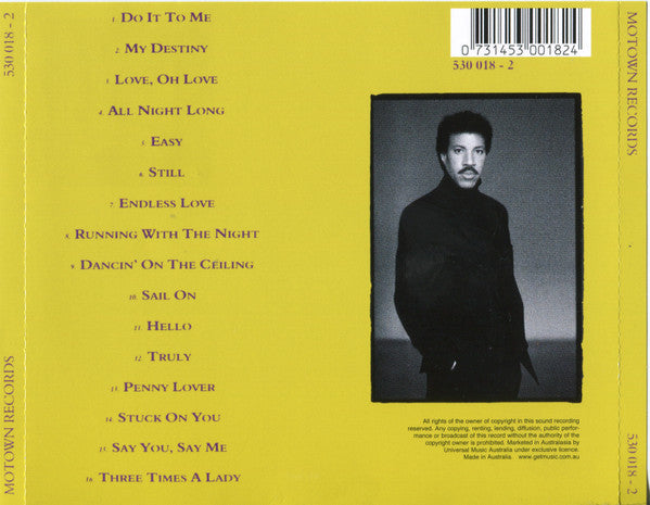 Lionel Richie : Back To Front (CD, Comp, RE)