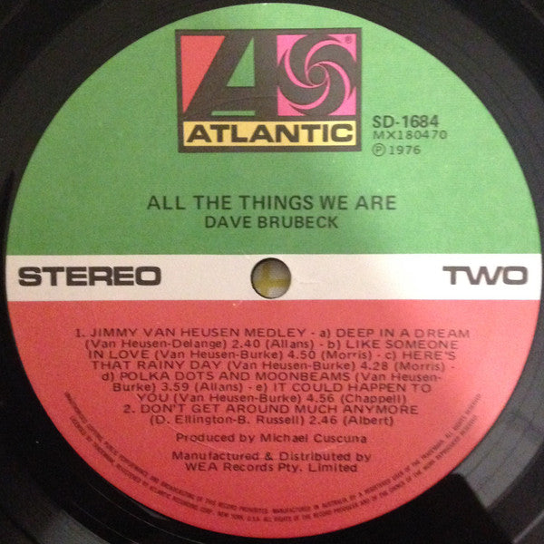 Dave Brubeck : All The Things We Are (LP, Album)