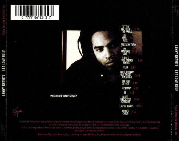 Lenny Kravitz : Let Love Rule (CD, Album, RE)
