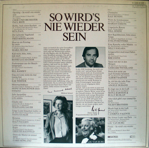Various : So Wird's Nie Wieder Sein (ZDF-Evergreen-Gala 1980) (LP, Album)
