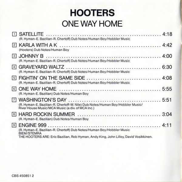 Hooters* : One Way Home (CD, Album)