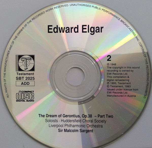 Sir Edward Elgar, Paul Tortelier, Heddle Nash • Gladys Ripley • Dennis Noble • Norman Walker (4), Sir Malcolm Sargent : Cello Concerto /  The Dream Of Gerontius (2xCD, Comp, Mono, RM)