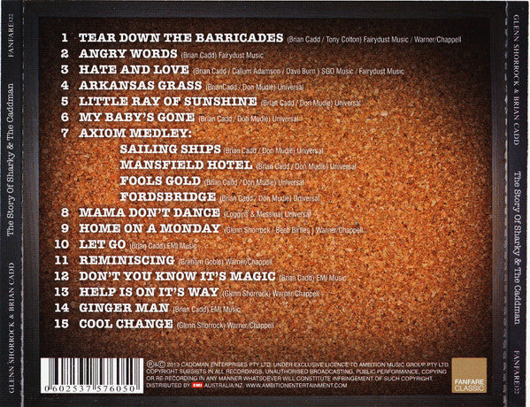 Glenn Shorrock, Brian Cadd : The Story Of Sharky And The Caddman (CD, Album)