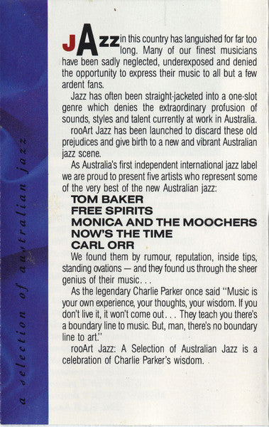 Various : A Selection Of Australian Jazz (Cass, Comp, Dol)