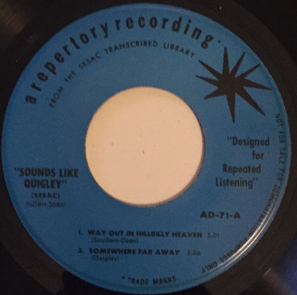 Jack Quigley : Sounds Like Quigley (7", EP, Mono, Promo)