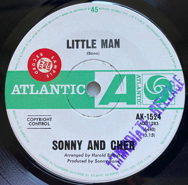Sonny & Cher : Little Man / Monday (7", Single)