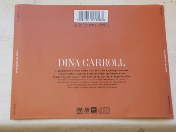 Dina Carroll : So Close (CD, Album)