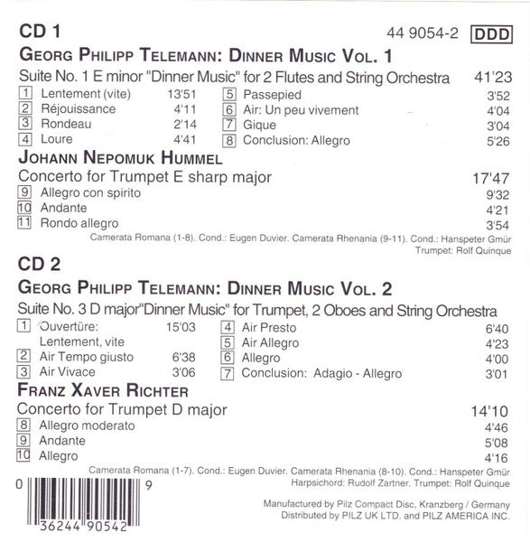 Telemann* : Dinner Music Vol.1 & 2 (2xCD, Comp)