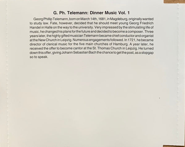 Telemann* : Dinner Music Vol.1 & 2 (2xCD, Comp)