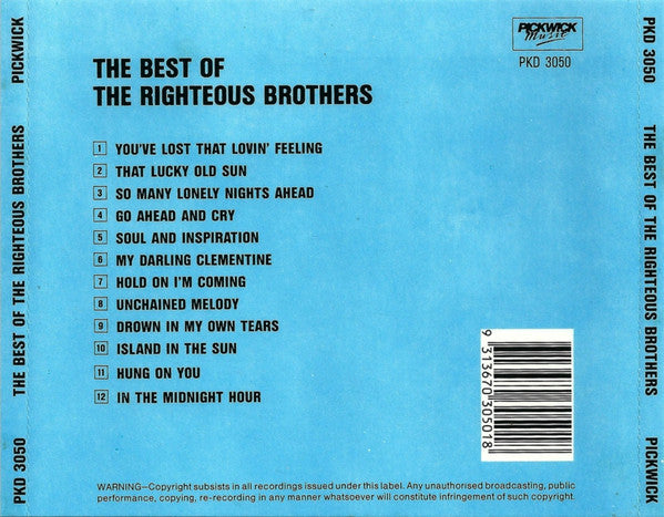 The Righteous Brothers : The Best Of The Righteous Brothers (CD, Comp)