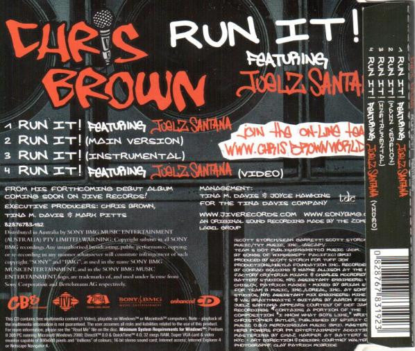 Chris Brown (4) Feat. Juelz Santana : Run It! (CD, Single, Enh)