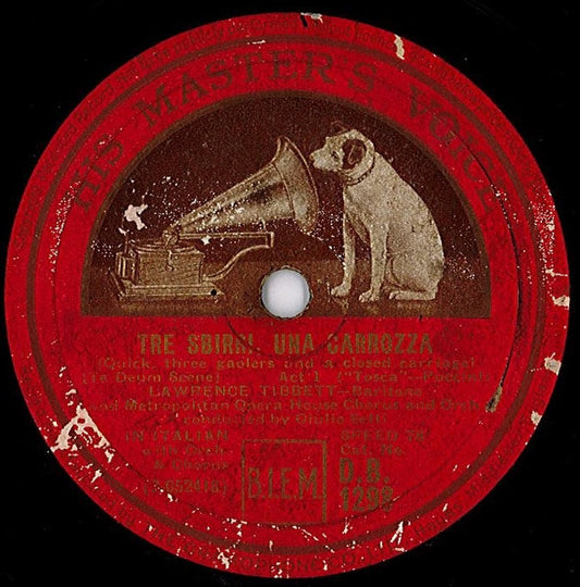 Giacomo Puccini, Georges Bizet, Lawrence Tibbett, The Metropolitan Opera Orchestra* And Chorus* : Tre Sbirri, Una Carroza / Votre Toast Je Peux Vous Le Rendre (Shellac, 12")