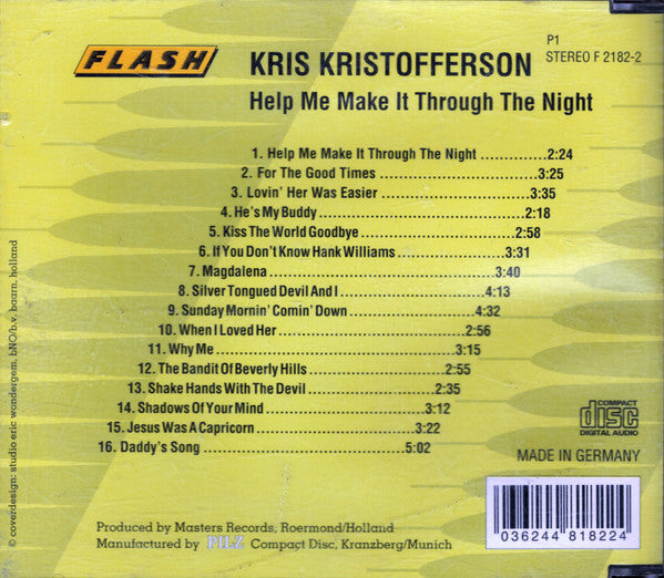 Kris Kristofferson : Help Me Make It Through The Night (CD, Comp)