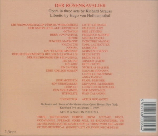 Richard Strauss : Der Rosenkavalier (2xCD, Album)