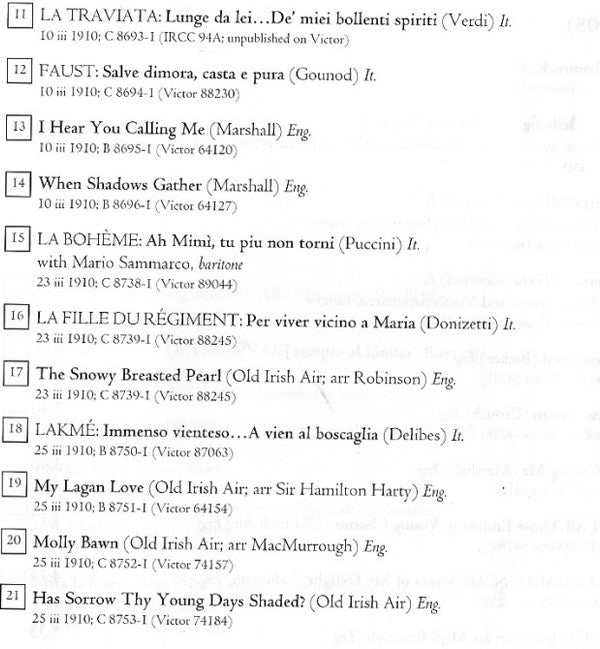 John McCormack (2) : The Acoustic Victor And HMV Recordings (1910-11) (2xCD, Comp)