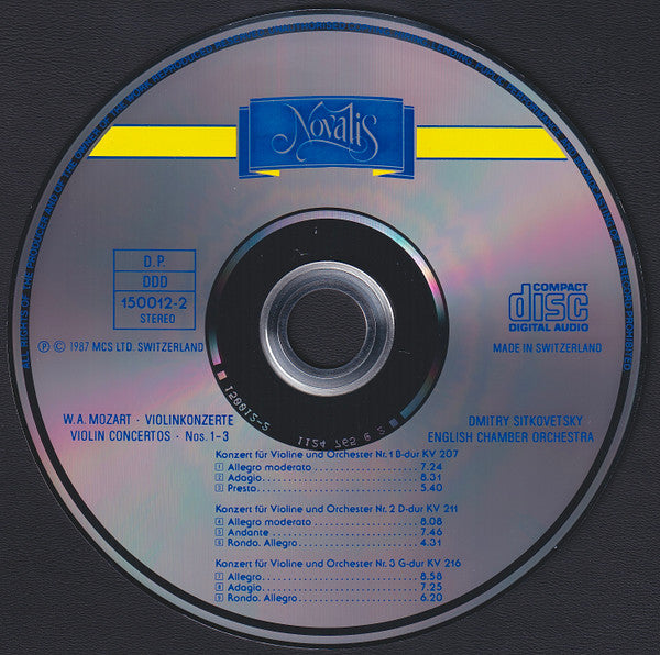 Wolfgang Amadeus Mozart, Dmitry Sitkovetsky, English Chamber Orchestra : Violin Concertos Nos.1, 2 & 3 (CD, Album)