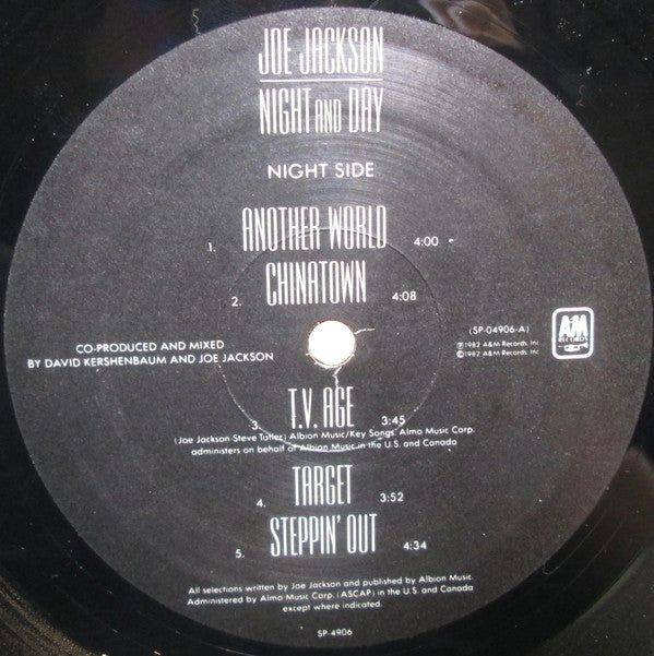 Joe Jackson : Night And Day (LP, Album, Mon)