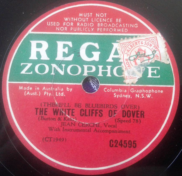 Jean Cerchi : A Pair Of Silver Wings / The White Cliffs Of Dover (Shellac, 10")